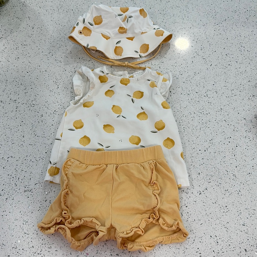 NWOT First by petit lem baby outfit 9 months